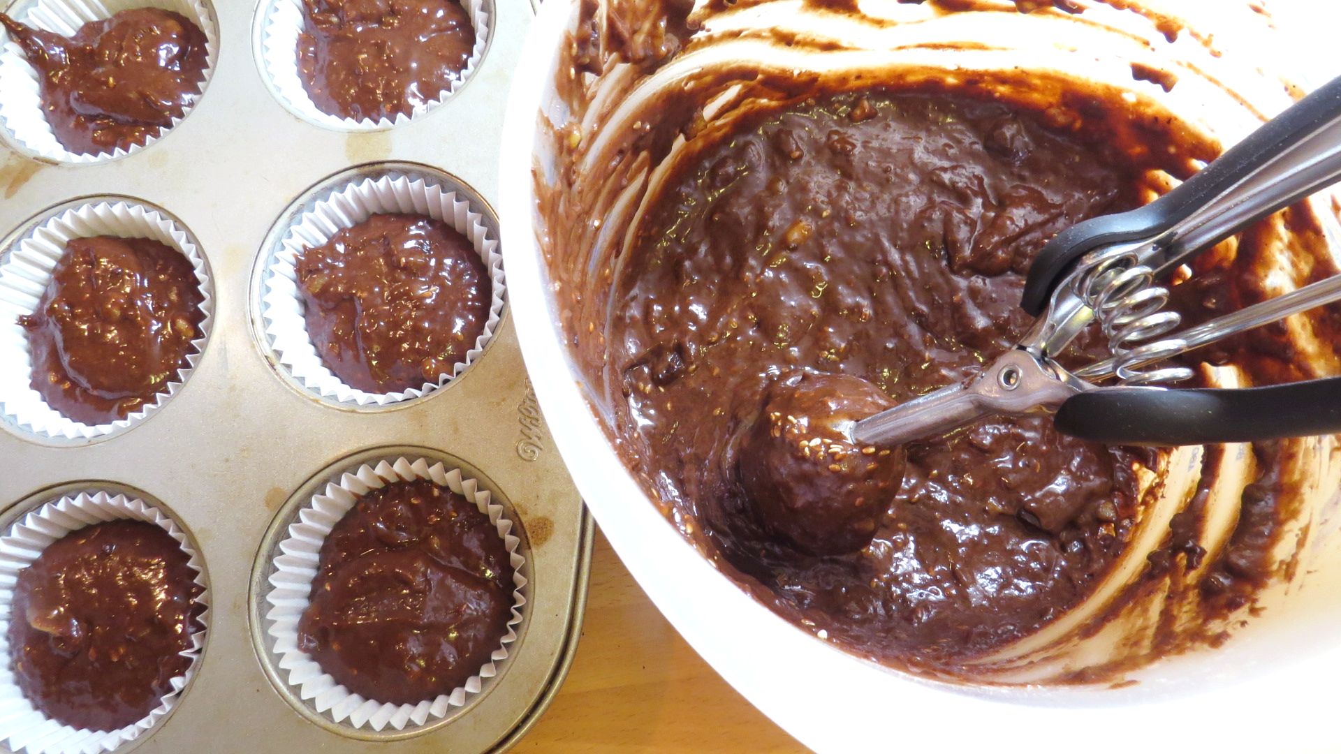 Muffins de banana con chocolate