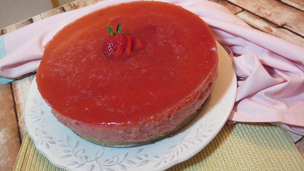 tarta-con-fresas-sin-horno