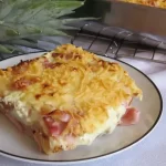 Pastel de jamón y queso al horno